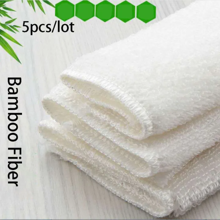 1/5PCS%20Natural%20Bamboo%20Fiber%20Thickened%20Cleaning%20Cloth%20White%20Dish%20Towel%20Kitchen%20Scouring%20Pad%20Easy%20To%20Clean%20Bathroom%20Rags%20Dishcloth%20-%20Image%203