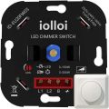 iolloi LED Dimmer Switch, Rotary Dimmer, Flush-Mounted Dimmer Switch, for Dimmable LEDs 3-150W and Halogen 3-300W, White, white. 