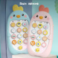 Children's cute chicken music mobile phone electric toy analog phone baby puzzle early education story machine. 