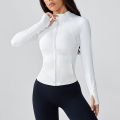 Autumn and winter professional yoga exercise jacket women's zipper tight quick-drying stand-up collar long-sleeved top popular.