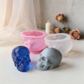 3D Skull Head Candle Silicone Mold DIY Horror Theme Epoxy Resin Craft Skeleton Shape Festive Halloween Decorations Creative . 