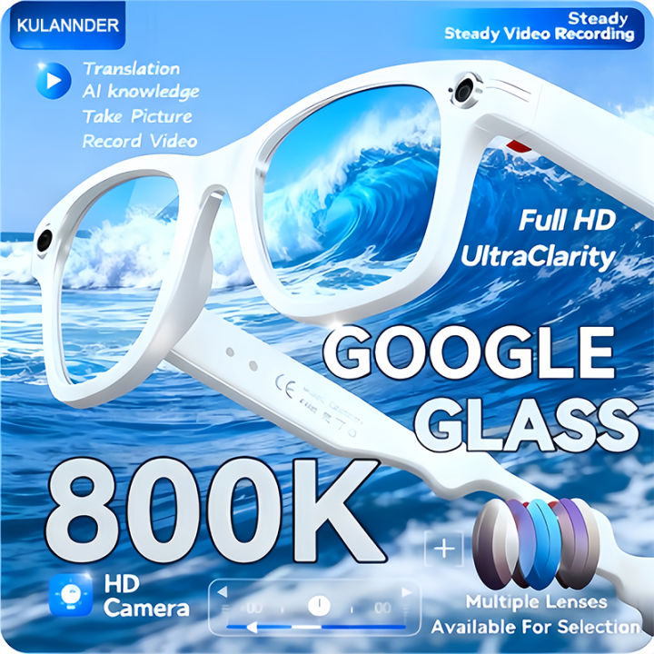 800W With Camera Smart Glasses Woman Video Recording AI Photo Recognition Eyewear Earphone Call Translation Voice Sunglasses Men