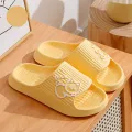 Cute Cartoon Kitten Women's Summer Slippers Indoor Bathroom Cloudy Soft Sole Non-slip Leisure Comfort Couple Home Shoes. 