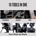 16 In 1 Portable Stainless Steel Screwdriver Wrench Ruler Multi-function MTB Mountain Cycling Spanner Bicycle Repair Tool Set. 