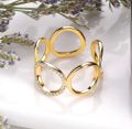 gold plated ring adjustable white stone gold plated rings for women elegant ( random design). 
