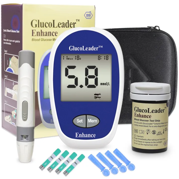 Glucoleader%20Enhance%20Blood%20Glucose%20Meter-Blue%20With%2010%20Test%20Strips%20-%20Image%203