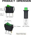 2/3 Position Toggle Switch, AC 15A/250V 20A/125V 3 Pin Mini SPST Industrial Switches, Use for Car Auto Boat Household Appliances. 