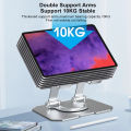 Tablet Holder Carbon Steel Stand with 360° Rotation Adjustable Stand For iPad Pro Air Mini Mobile Phone Desk Bracket 4-15 Inch. 