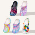 Tie-dye Pattern Clog, Garden Shoes, Lightweight EVA Mules, Non-slip Sandals, Breathable Slip-On Shoes for Indoor Outdoor 666.