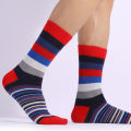 5 Pairs Spring Autumn New Large Classic Color Middle Tube Men's Socks Thick and Stripe Style Small and Unique Men's Long Socks. 