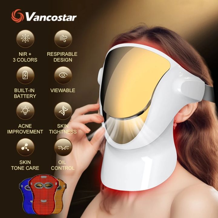 Repirable Mask NIR LED Face Mask Red Light Therapy Respirable 3 Colors 807 Lamp Anti ...