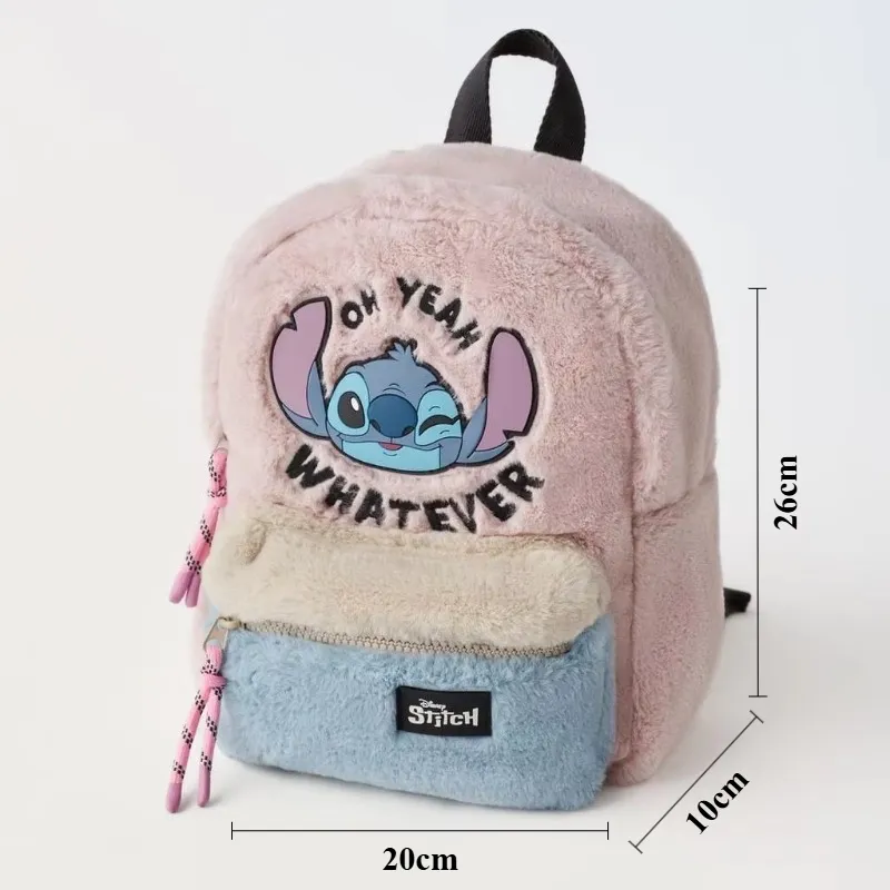 Disney Cartoon New Stitch Plush Children's Backpack Mini School