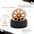 Kicarmod 1/64 Model Car ABS Wheels with Tire Rivet Axle Metal Rims Diameter 11mm Refitting Parts For Model Car MINIGT.