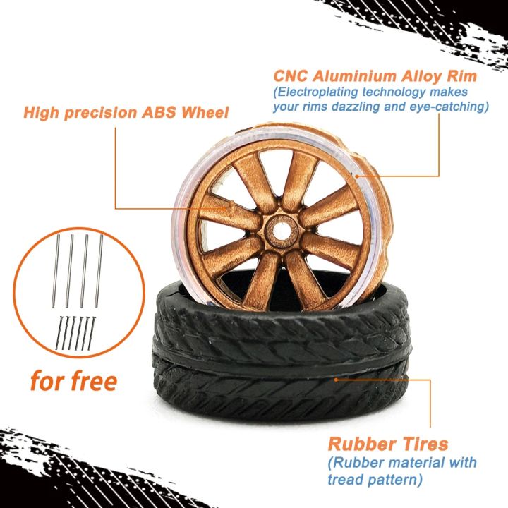 Kicarmod%201/64%20Model%20Car%20ABS%20Wheels%20with%20%20Tire%20Rivet%20Axle%20Metal%20Rims%20Diameter%2011mm%20Refitting%20Parts%20For%20Model%20Car%20MINIGT%20-%20Image%202