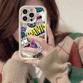 Graffiti painted cell phone case suitable for iPhone 11 13 dirt-resistant shockproof soft cover. 