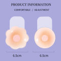 2 Pieces/Set of Circular Flower Shaped Women's Silicone Pull-Up Chest Patch Ultra-Thin Anti Convex Solid Adhesive Chest Patch. 