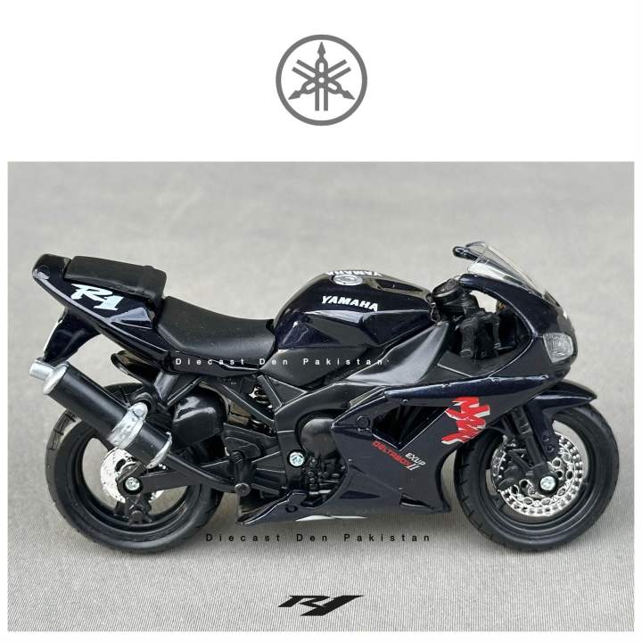Yamaha YZF R1 Exup Deltabox 2 Black 1:18 Scale Diecast Model Bike ...