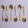 Luxury Gold Color 6 Piece Tablespoon Stainless Steel Spoon Set - Elegant And Durable Cutlery Set Multi Design. 