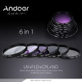 Andoer 67mm Lens Filter Kit Tool UV+CPL+FLD+ND(ND2 ND4 ND8) with Carry Pouch / Lens Cap / Lens Cap Holder / Tulip &  Lens. 