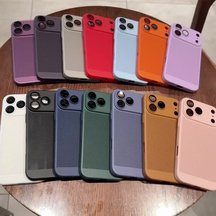 Original Cooling Grid Heat Dissipation Phone Case For iPhone 17Air 16 16E 15 14 13 12 11 17 Pro Max Mesh Breathable Hard Cover