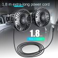 Car mounted rear electric fan with USB interface for car use, 12V 24V, large truck interior, rear seats, silent and powerful. 