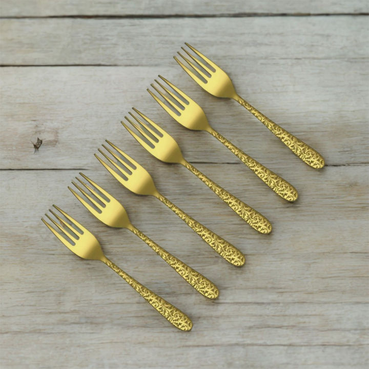 6-Piece%20Golden%20Stainless%20Steel%20Fork%20Set%20%E2%80%93%20Luxury%20Printed%20Design%20%7C%20Random%20Design%20-%20Image%202