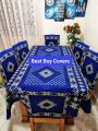 Block Print 6 Seater Dining Table Cloth and Chair Cover. 