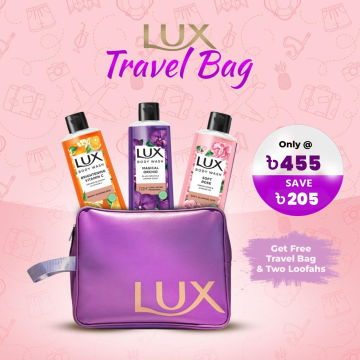 Buy 3 Lux Body Wash Orange Blossom & Black Orchid & French Rose 245ml and Get Travel Bag FREE