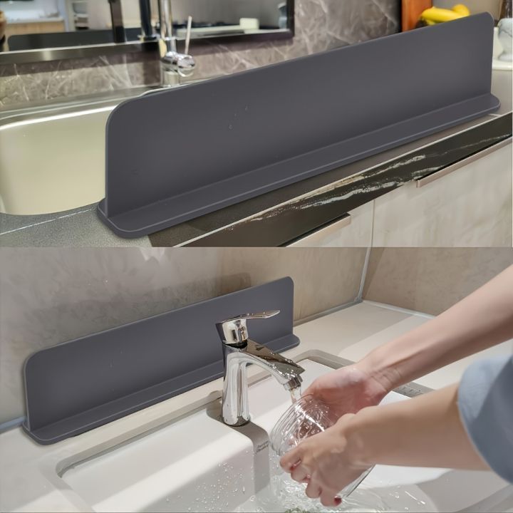 1pc Kitchen Silicone Sink Splash Guard with Suction Cups - Water ...
