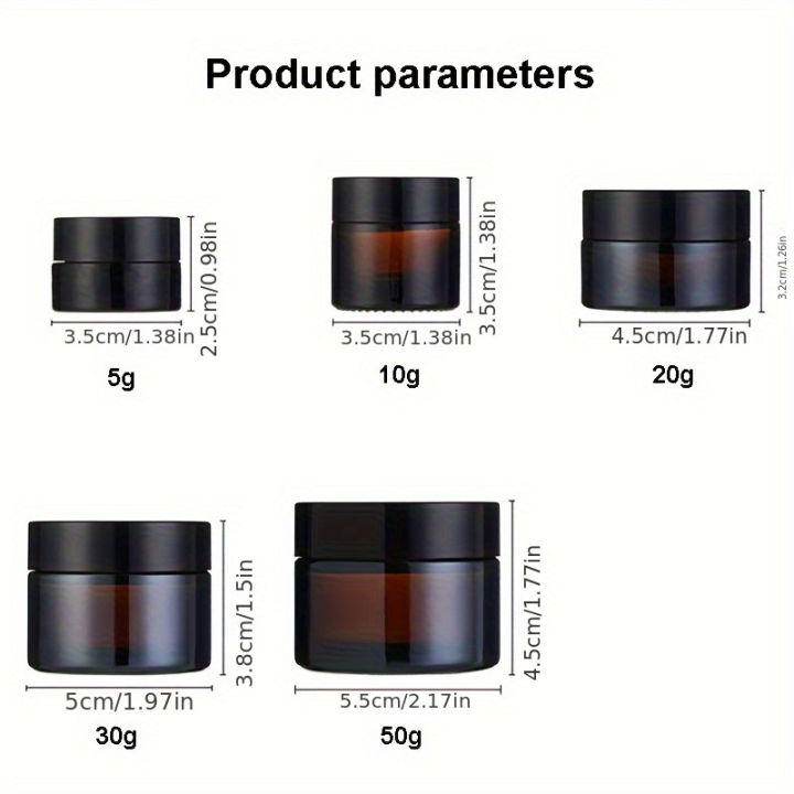 3PCS/5PCS%20brown%20glass%20cosmetic%20jar%20with%20lid,%20leak%20proof%20and%20UV%20resistant,%20reusable,%20portable%20beauty%20storage.%20-%20Image%202