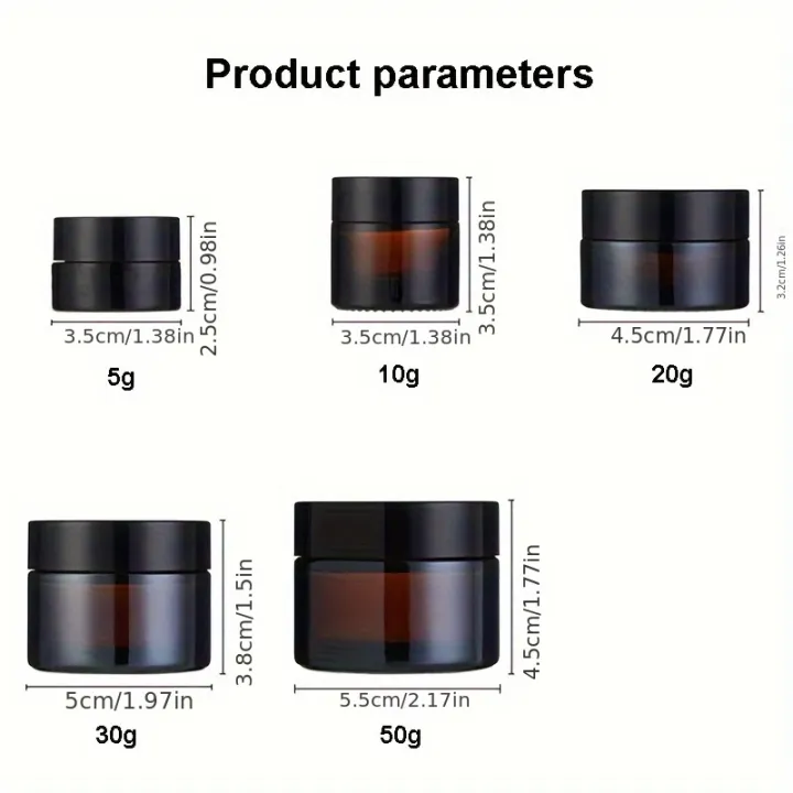 3PCS/5PCS%20brown%20glass%20cosmetic%20jar%20with%20lid,%20leak%20proof%20and%20UV%20resistant,%20reusable,%20portable%20beauty%20storage.%20-%20Image%202