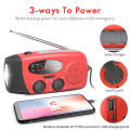 Multifunctional Portable Radio Hand Crank Solar Power FM AM WB NOAA Weather Radio Emergency LED Flashlight Flashlight Power Bank. 