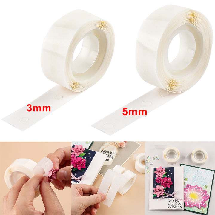 300pcs/Rolls Mini Double Sided Tape Glue Point Clear Ultra Thin Stickers Adhesive Dots 3mm/5mm Permanent Sticky DIY Craft Dots
