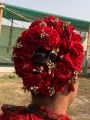 artificial flower jewellery set it include ( mala, gajra,ring , hair bun ). 