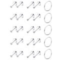 2pcs Tiny Surgical Stainless Steel 2mm Small CZ Dot Ball Flat Screw Back Stud Earrings Ear Piercing Hoop Jewelry Set. 