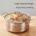 5 Pieces Stainless Steel Cookware Set with Handles - Sizes 16/18/20/22/24cm, Capacities 1150ml to 4250ml. 
