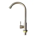 Kitchen Faucet 360 Degree Rotation Curved Outlet Pipe Tap Sink Swivel Faucet Single Cold Water Tap Deck Mounted. 
