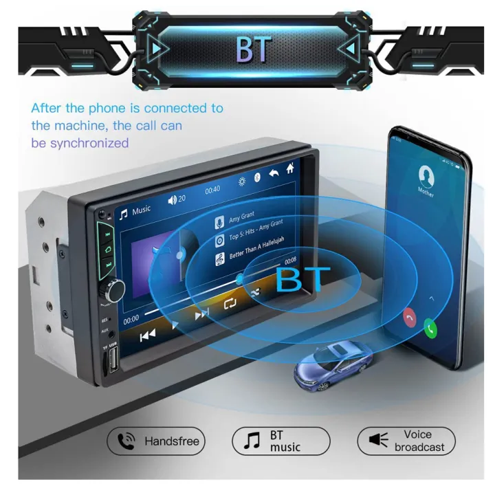 7%20Inch%20Universal%20Car%20Radio%20Stereo%202%20Din%20Touch%20Screen%20Car%20Video%20Player%20Carplay%20Android%20Auto%20with%20Rear%20Camera%20Bluetooth%20USB/TF/AUX%20-%20Image%204