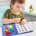 Hot Magnetic 3D Puzzle Geometric Shapes Tangram Jigsaw Board Kids Montessori Games Children Educational Wooden Toys.
