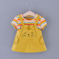 Newborn Baby Clothing Summer Color Stripe Cotton Baby Dress Cute Round Neck 6 Month - 24 Month. 