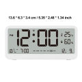 8001-EN Multifunctional Digital Clock LED Brightness Adjustable Temperature Humidity Displaying Alarm Clock with Dual Alarms.