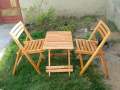 Wooden folding Chair Table Set 2 Chairs and 1 Table. 