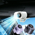 Mini Clip-On Car Fan With Temperature Display Summer Cooling USB Rechargeable Fan For Car Sun Visor White Gray Purple. 