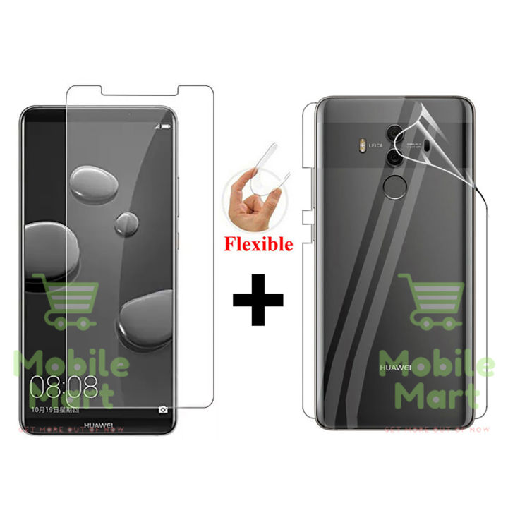 Huawei Mate 10 Pro Ultra-Strong Gorilla Glass Screen Protector + Back Clear Hydrogel Film - 2 in 1 Full Body Protection