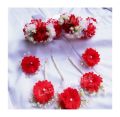Artificial flower bridal gajraset - bridal gajray -red gajraset - red gajray -artificial gajray. 