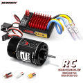 RCZIPROY 550 12T Brushed Motor & 60A Waterproof ESC Speed Control Combo Kit for 1/10 Scale High Speed RC Crawler and Buggy Cars. 