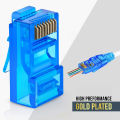 50PCS RJ45 Cat6 Pass Through Connectors, Assorted Colors EZ to Crimp Modular Plug for Solid Or Stranded UTP Network Cable. 