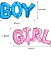 35PCS Gender Reveal Decoration Boy or Girl Balloons Tinsel Foil Curtain Gender Reveal Party Baby Photo Backdrop Blue Pink Series. 
