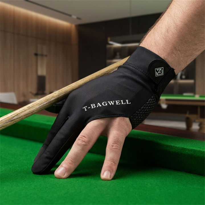 1pc Left Hand Snooker Glove Professional 3 Finger Pool Gloves Ice Silk Anti-Slip Elasticity Breathable Billiard Glove