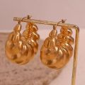 Gold Color High Quality Retro Punk Geometric Round Hoop Earrings Women's Fashion Gothic Exquisite Earrings. 